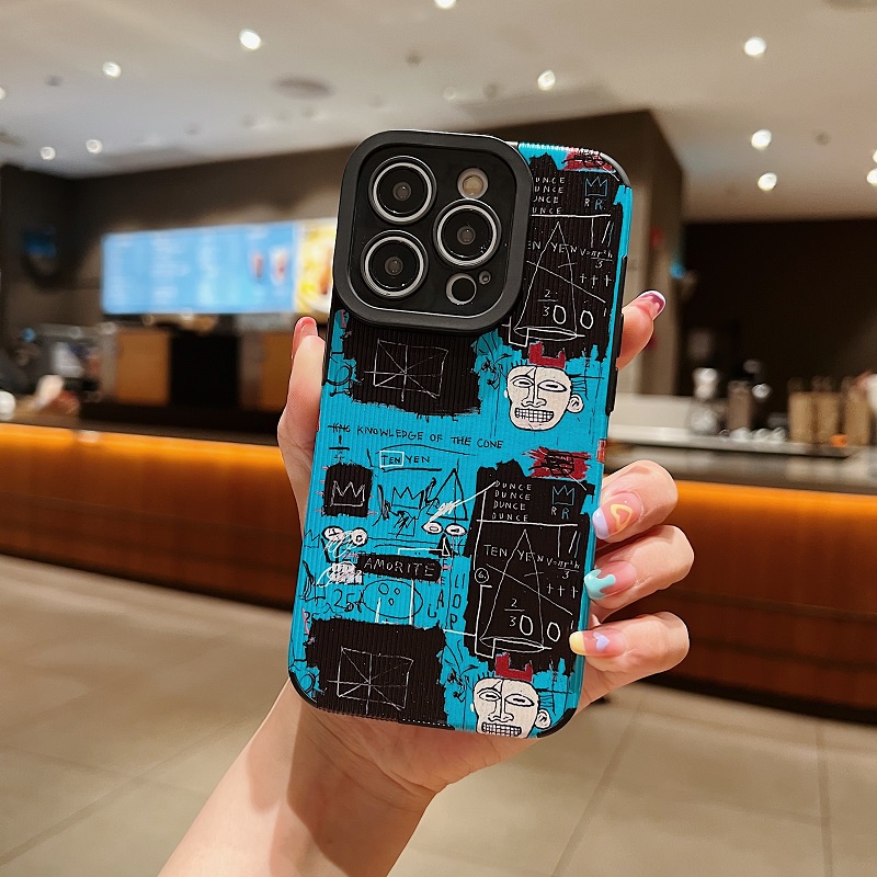 IPHONE Untuk Iphone14 13 12 11 Pro Max X XR XS Max7 8 Plus Motif Belajar Kartun Tekstur Vertikal Pelindung Kulit Soft case
