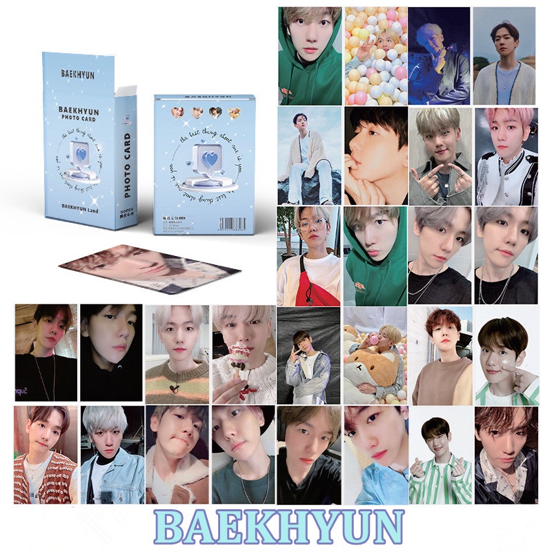 50pcs /box EXO BAEKHYUN WONYOUNG KARINA Photocards Album Laser Kartu Lomo Kpop Postcards