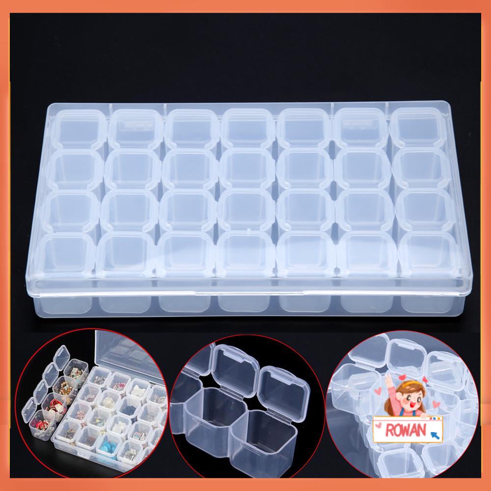 R-FLOWER Kotak Penyimpanan Fashion Plastik Adjustable Kuku Rhinestones Organizer