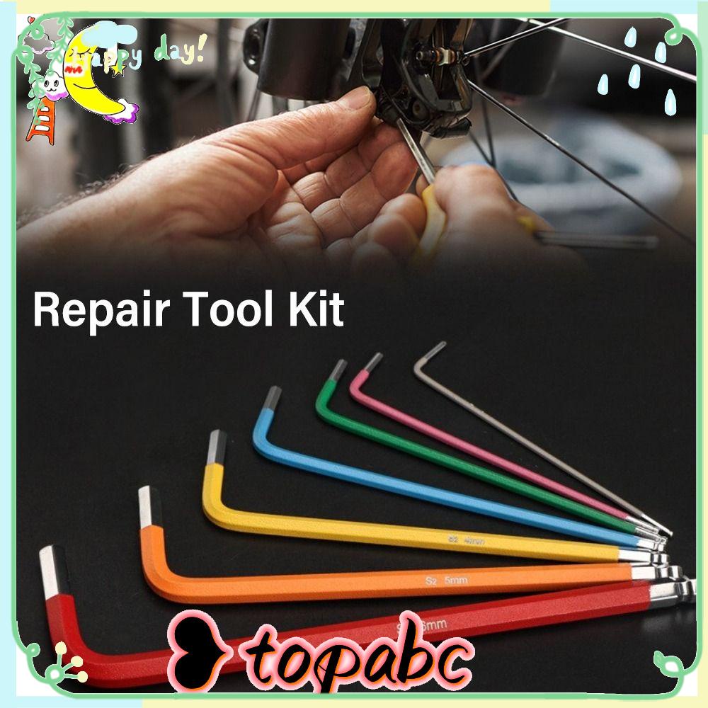 TOP Set Kunci Allen Bahan Metal Hexagon Spanner 1.5mm Ke 10mm Untuk Reparasi Sepeda Untuk Sekrup Allen