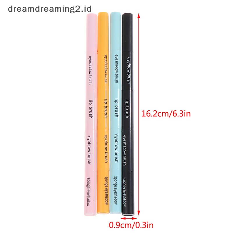(drea) 4in1 Kuas Makeup Portable Kuas Bibir Eyeshadow Mini Pena Kosmetik Bisa Dilepas //