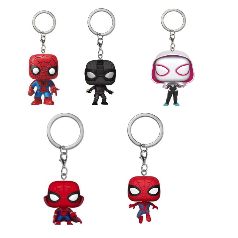 Funko Pop Avengers Spider Man Across The Spider-Verse The Spot Gwen Stacy Peter Parker Vinyl Figure Liontin Gantungan Kunci