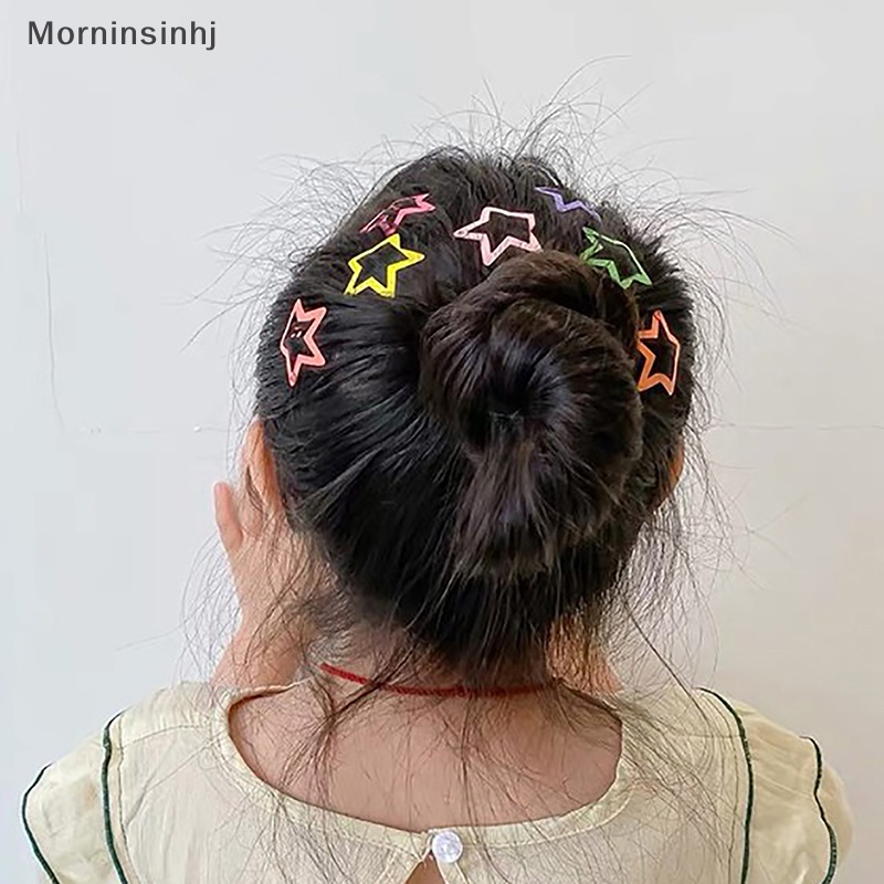 Mornin 10pcs Star Hairclips Gadis Warna-Warni Lucu Star Jepit Wanita Hiasan Kepala Logam Aksesoris Perhiasan Rambut id