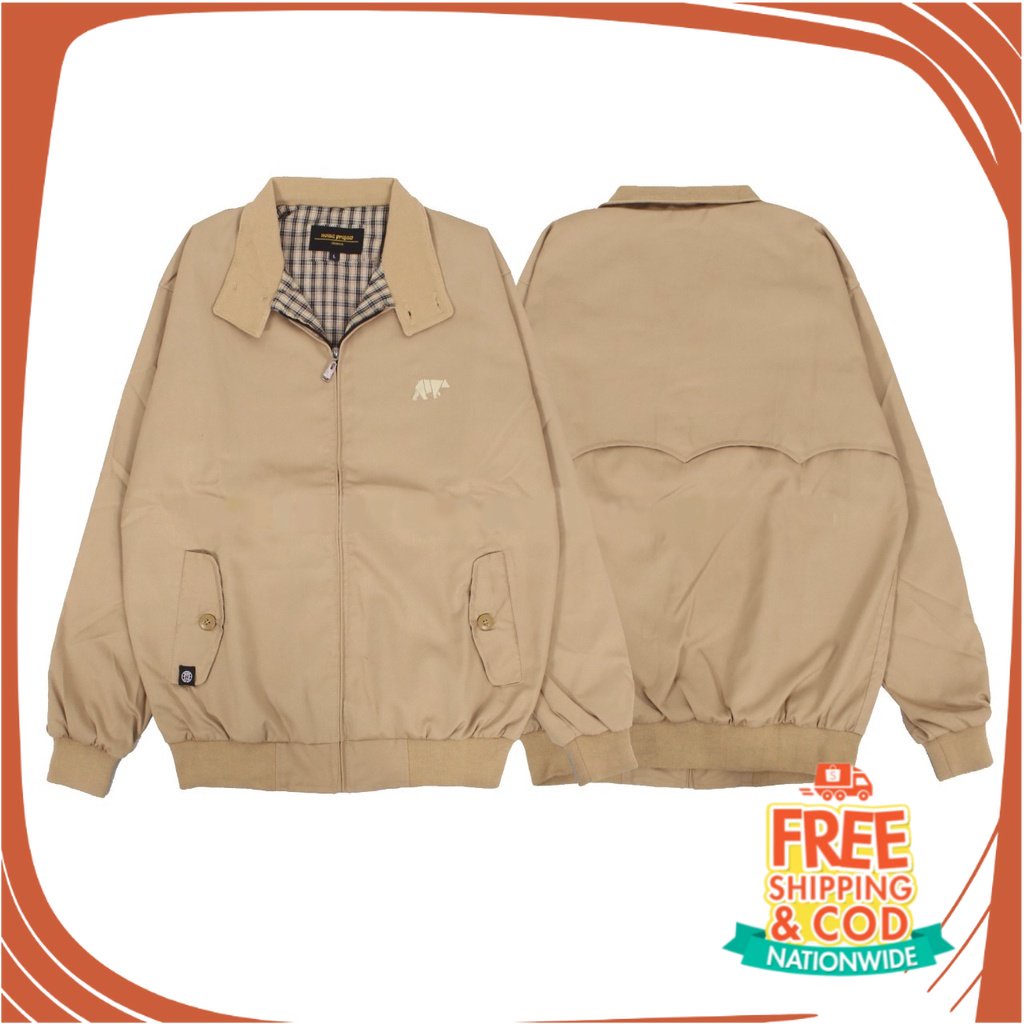 JAKET OOTD KONSER OOTD CAFE/ Jaket Harrington Cream