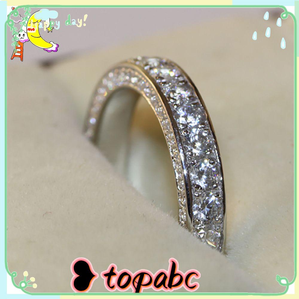 TOP Cincin Wanita Handmade Ukir Dengan Berlian Zircon Stone Rings