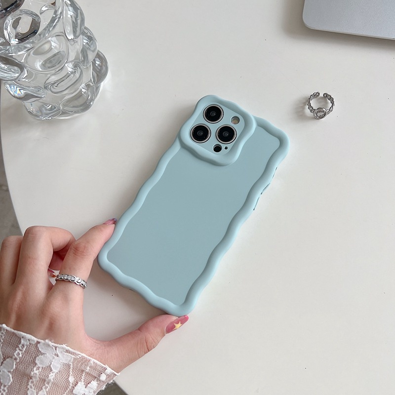 【Macaron Wave】Pretty Skin Feel SoftCase IPhone 7 8 Plus X Xr XS Max IPhone 11 12 13 14 Pro Max Women's Fashion Camera Protect Phone Case