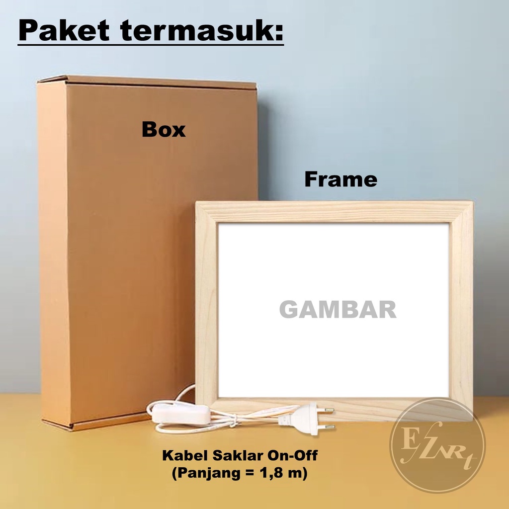 Edisi Anime Naruto - Bingkai Lukisan Menyala Lampu LED Light Painting Art Frame Pajangan Dekorasi Meja Kamar Estetik Cocok Jadi Kado Hadiah