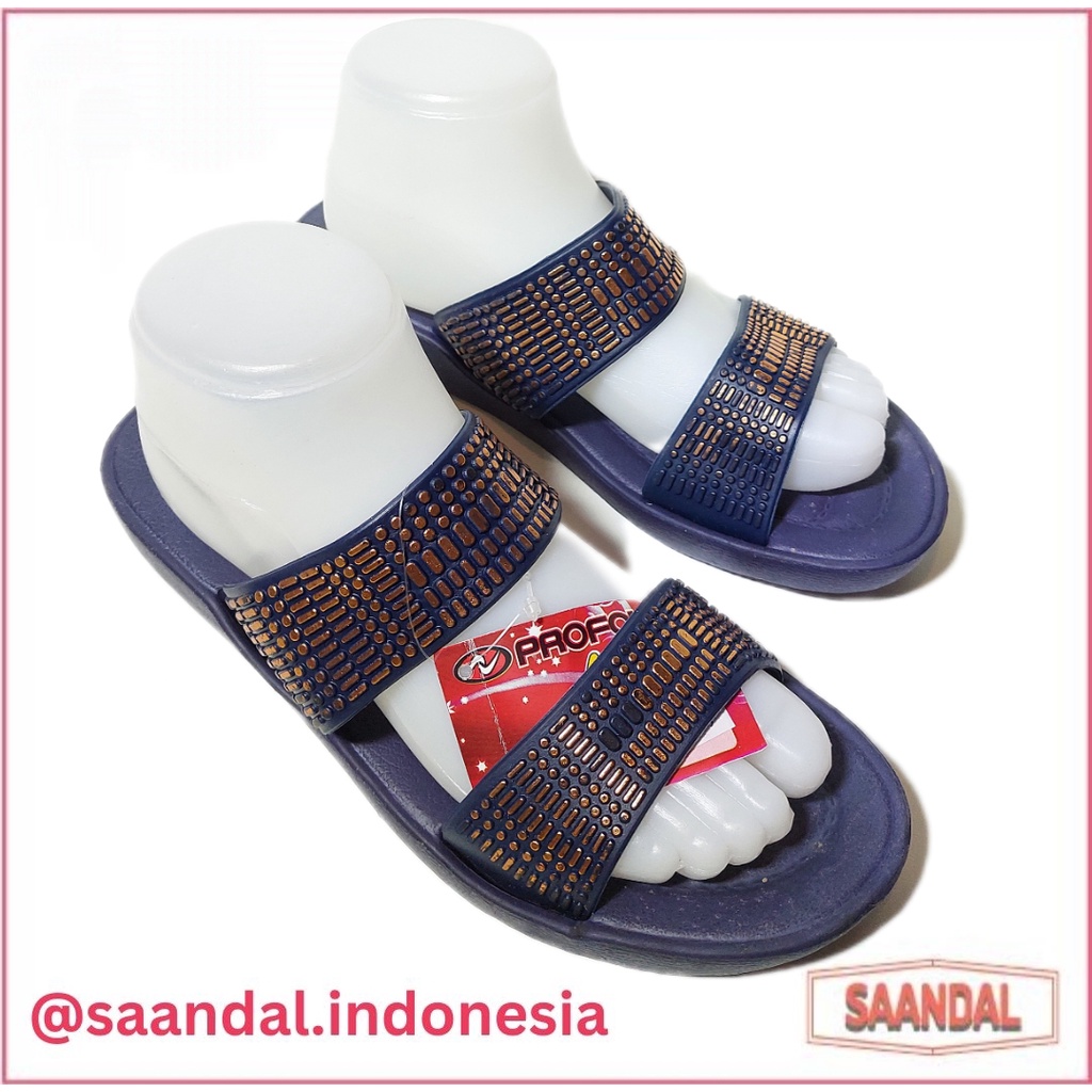 Sandal Selop Wanita Perempuan 2 Tali 2 Ban Tali Emas New Era 1513