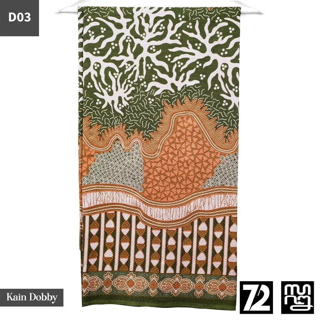 KAIN BATIK DOBBY Premium Motif Lapis Kaktus Warna Hijau 723917 Cap 72