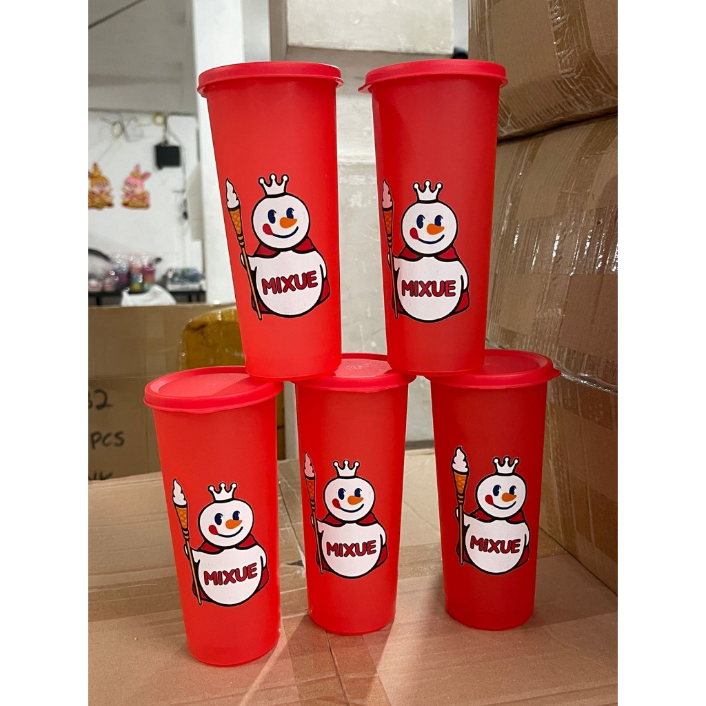 Botol Minum Gelas Tumbler  Mixue 600ML Warna Warni