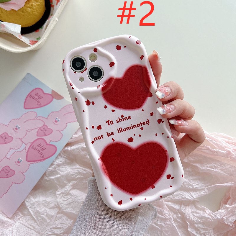 Cream Casing English Two Red Loves Soft Case HP iP iPhone 6 6S 7 8 14 + Plus SE 2020 2022 X XS XR 11 12 13 Pro Max