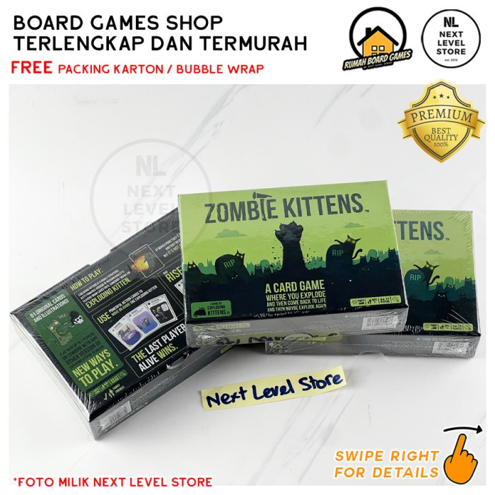 Zombie Kittens by Exploding Kittens Board Game Card Games Boardgames