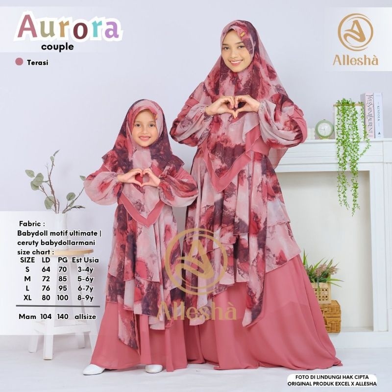 AURORA DRESS COUPLE free jilbab ORI AL LESHA | Syari Mom &amp; Anak Free Jilbab