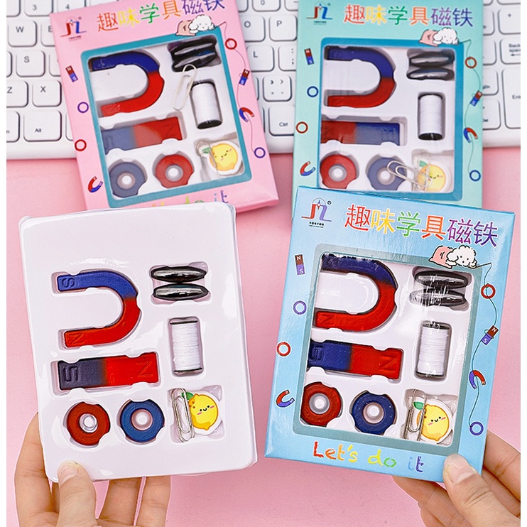 J3 - Set magnet edukasi Set U I O Eksperimen Magnet set pasir