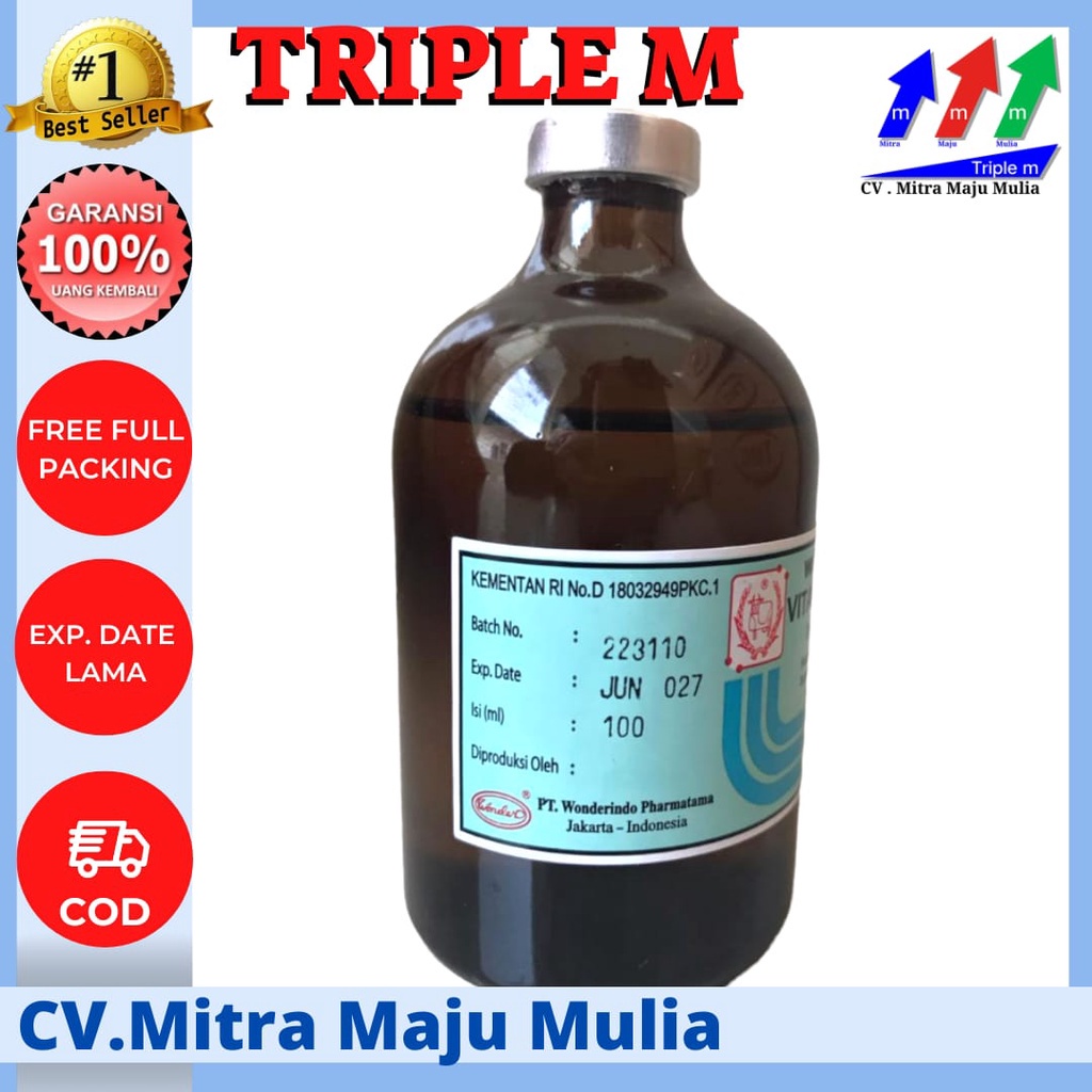 Vitamin B1 Wonder 50 B1 Wonder 100 ml Vitamin B1 untuk Hewan