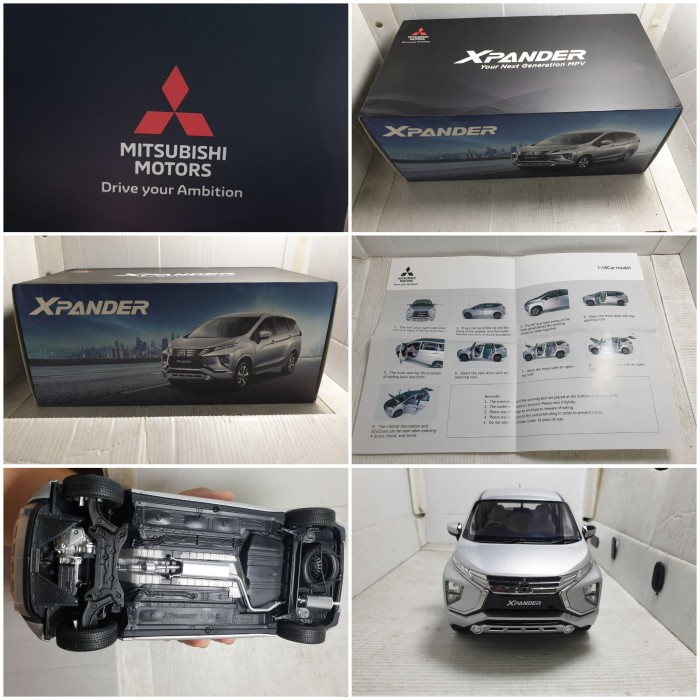diecast mitsubishi xpander skala 18 merk paudi dealerbox edition 1:18