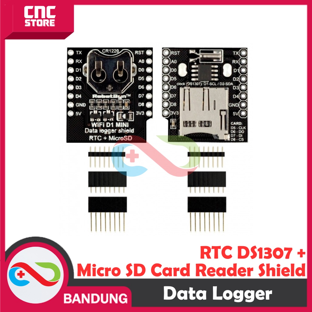 DATA LOGGER RTC DS1307 + MICRO SD CARD READER SHIELD FOR WEMOS D1 MINI