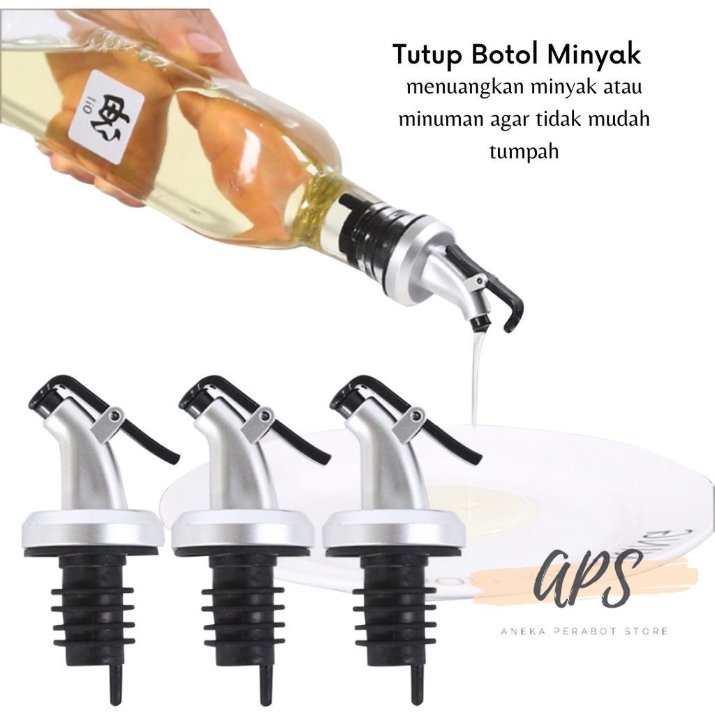 APS -G408- Tutup Botol Minyak & Bumbu Multifungsi - Pourer Botol Sirup Pourer Steinless