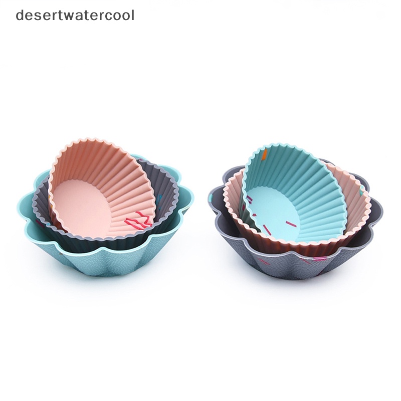 Deid 6pcs /Set Cetakan Silikon Kue Muffin Cupcake Baking DIY Cake Tools Dishes Cup Martijn