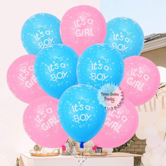 Balon Latex It's a Boy / It's a Girl Perpack ( 100pcs )