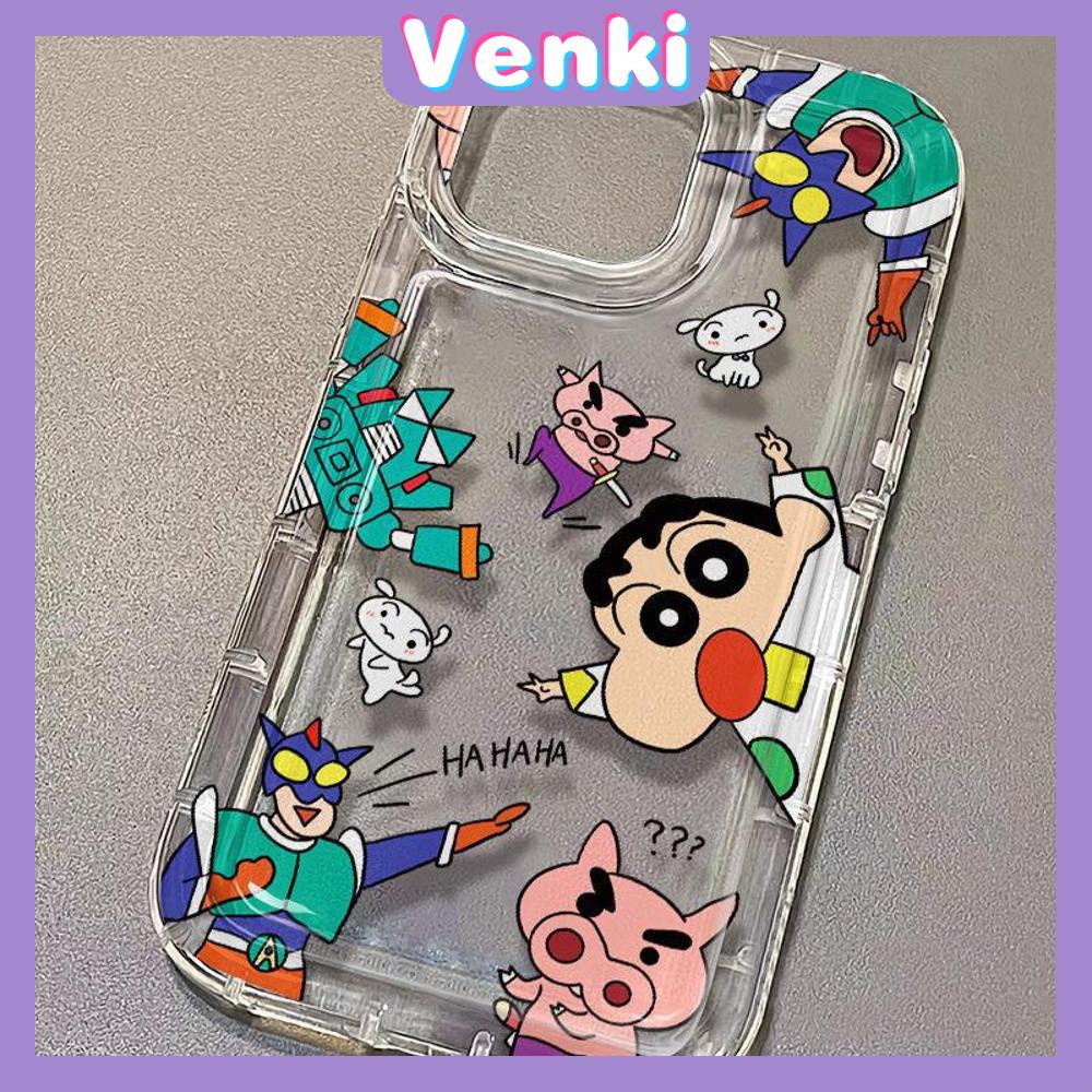 VENKI - Untuk iPhone 11 Case Bening Phone Case TPU Soft Airbag Shockproof Protection Camera Cute Small New Case Kompatibel dengan iPhone 14 13 Pro Max iPhone 12 Pro Max XR XS 7 8Plus