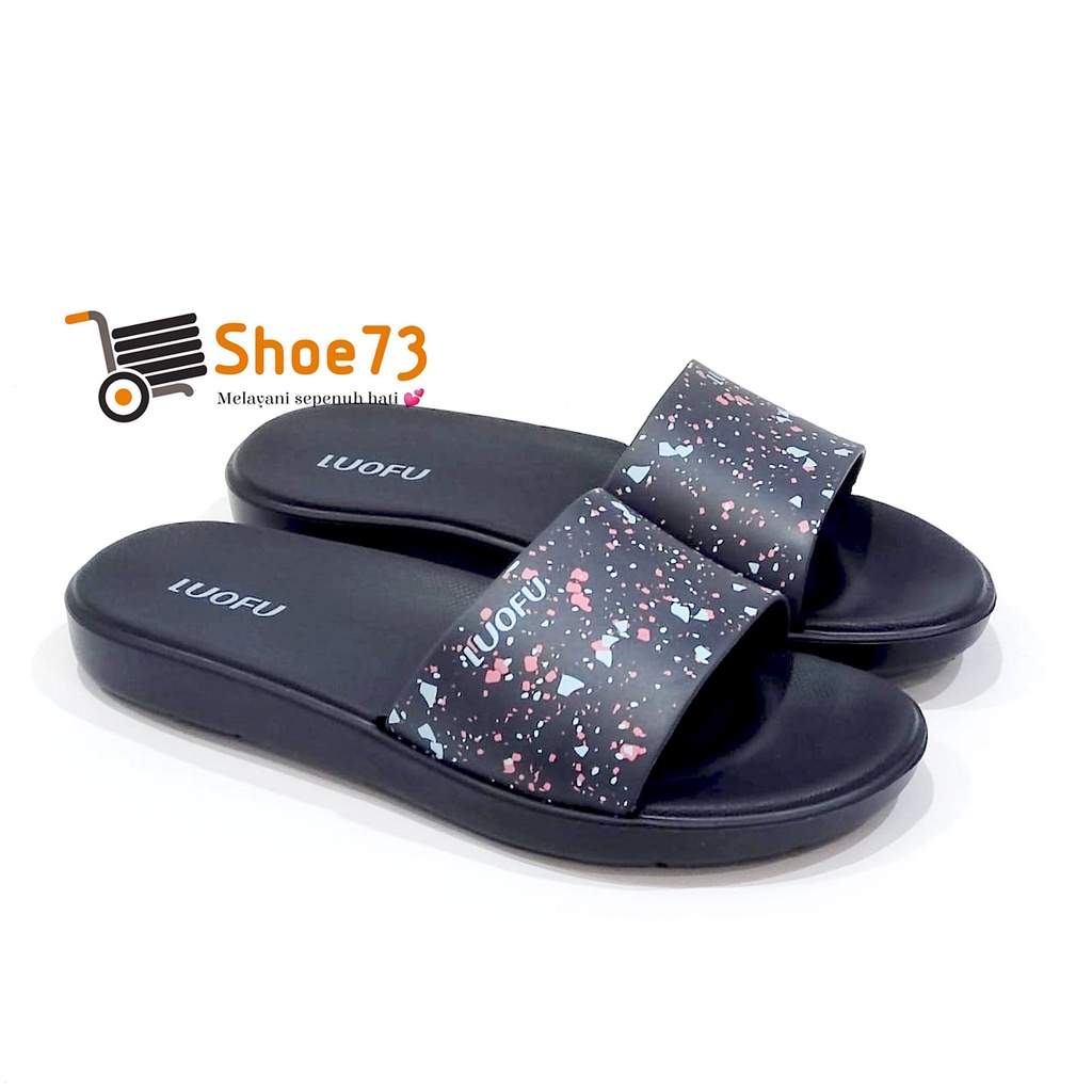 LUOFU E 7172 MKS-E149 SIZE 36-40 l Sandal Selop Motif jelly wanita l Sendal kokop cewek impor