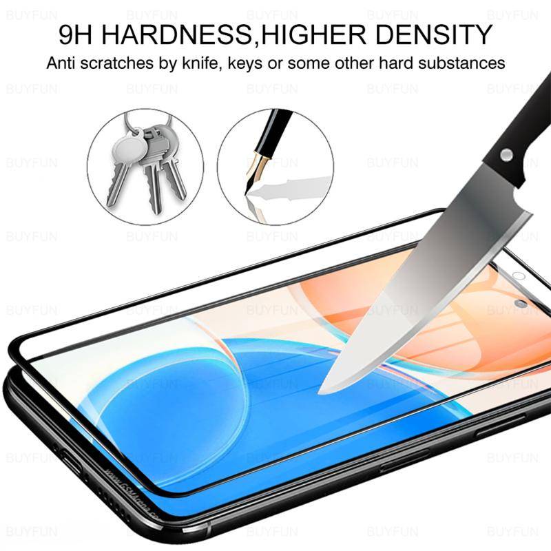 2pcs Full Cover Hitam Tempered Glass Untuk Huawei honor X40 GT X40i X8 X7a X7 X6 X5 Kaca Pelindung Untuk Huawei honor X30 X10 Max X20 SE X30i X9 X8a Film
