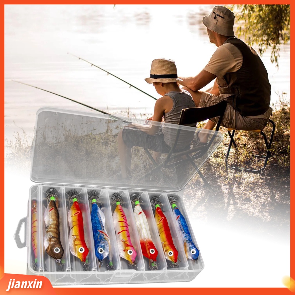 (In Stock) 14Pcs Umpan Umpan Ikan Penembus Kuat Tajam Hidup LED Bercahaya Simulasi Bentuk Ikan Tenggelam Bantu Kait Untuk Pecinta Memancing