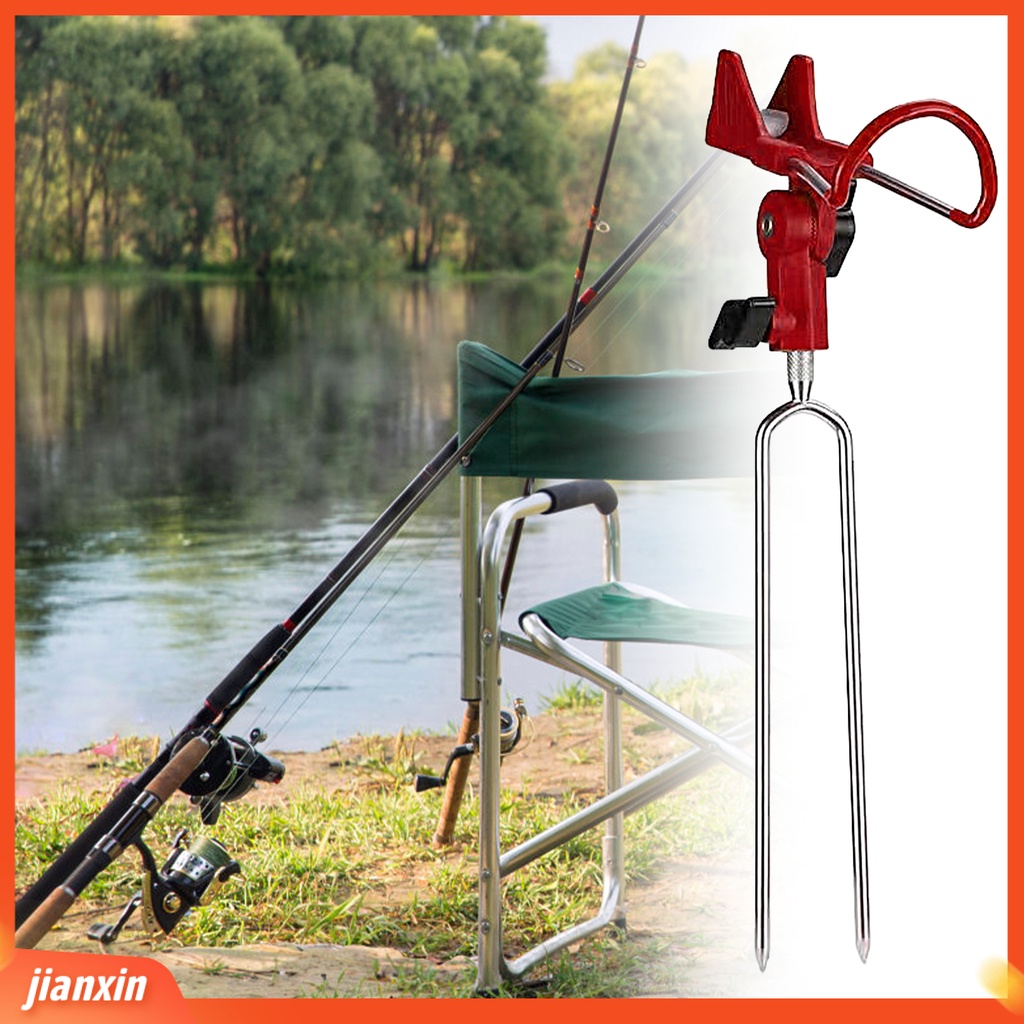 (In Stock) Pancing Holder Portable 360derajat Adjustable Anti Gores Anti Karat Lepas Pasang Tiang Memperbaiki Stainless Steel Dual Use Hand Sea Pole Ground Stake Alat Pancing