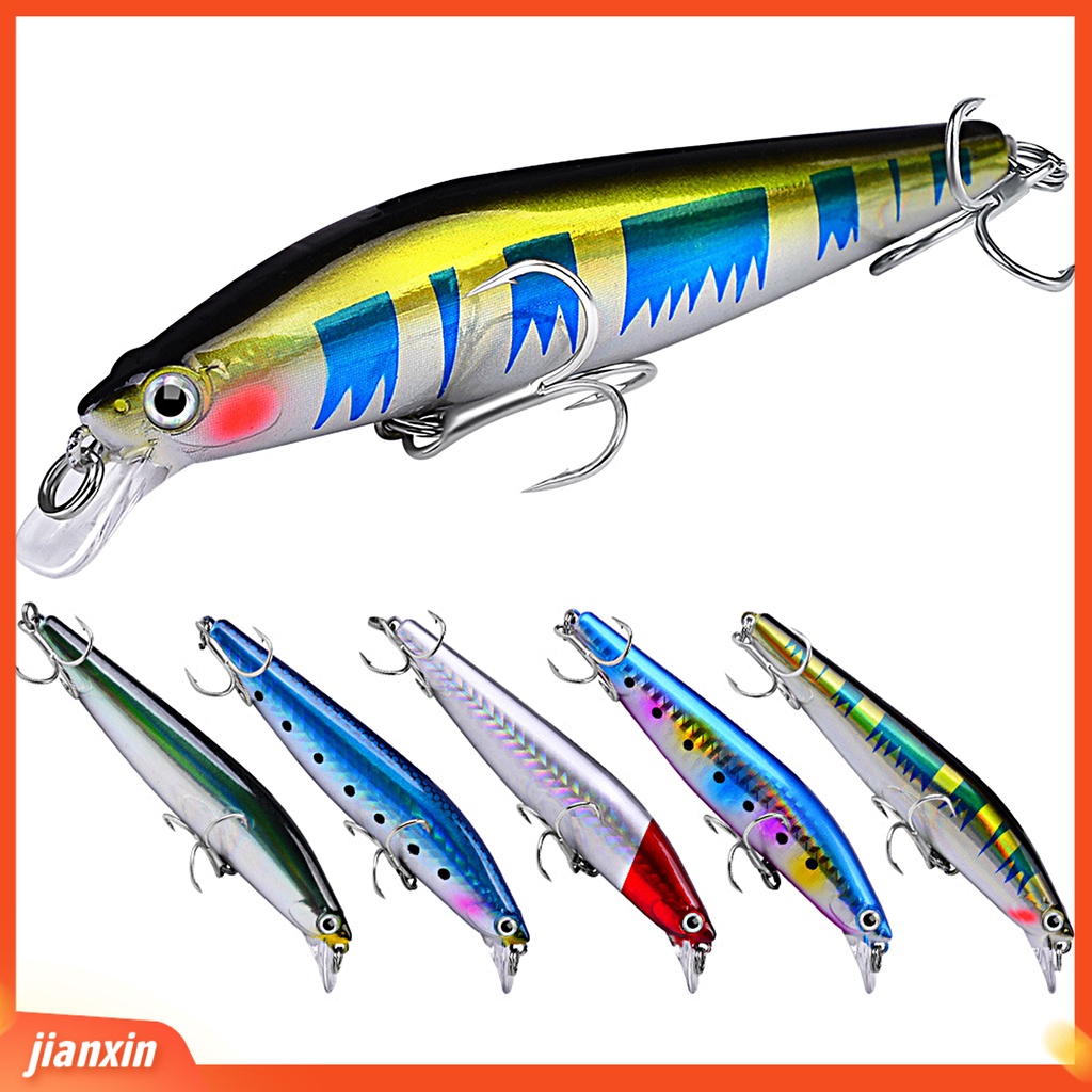 (In Stock) 10.5cm /19g Umpan Pancing Realistis Simulasi 3D Fisheyes Kait Tajam Warna Cerah Lempar Panjang Angling Ikan Kecil Universal Tenggelam Umpan Keras Troli Wobblers Untuk Outdoor