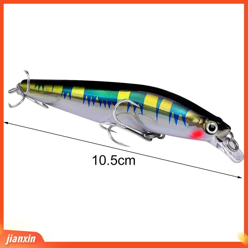 (In Stock) 10.5cm /19g Umpan Pancing Realistis Simulasi 3D Fisheyes Kait Tajam Warna Cerah Lempar Panjang Angling Ikan Kecil Universal Tenggelam Umpan Keras Troli Wobblers Untuk Outdoor