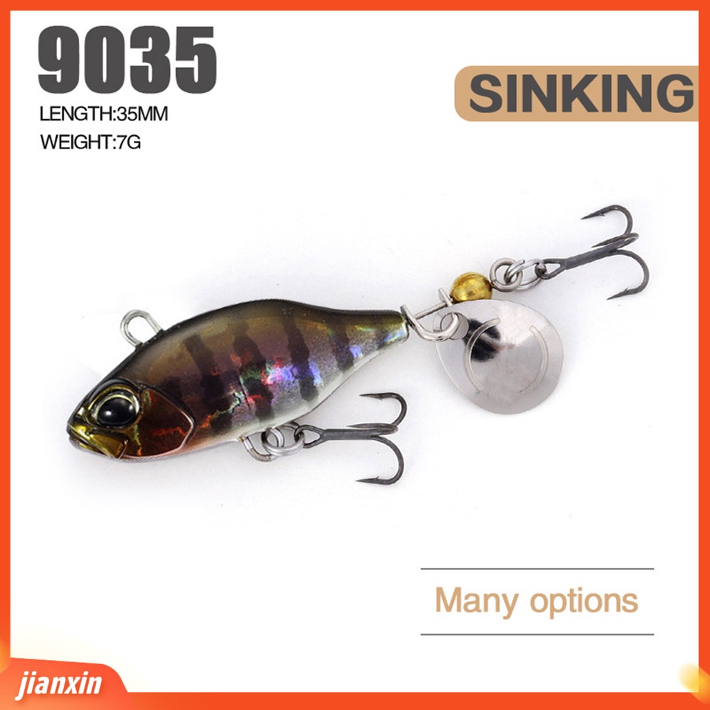 (In Stock) 35mm/7g Tenggelam Bionic Umpan Berduri Logam Treble Hook VIB Umpan Memancing Aksesori