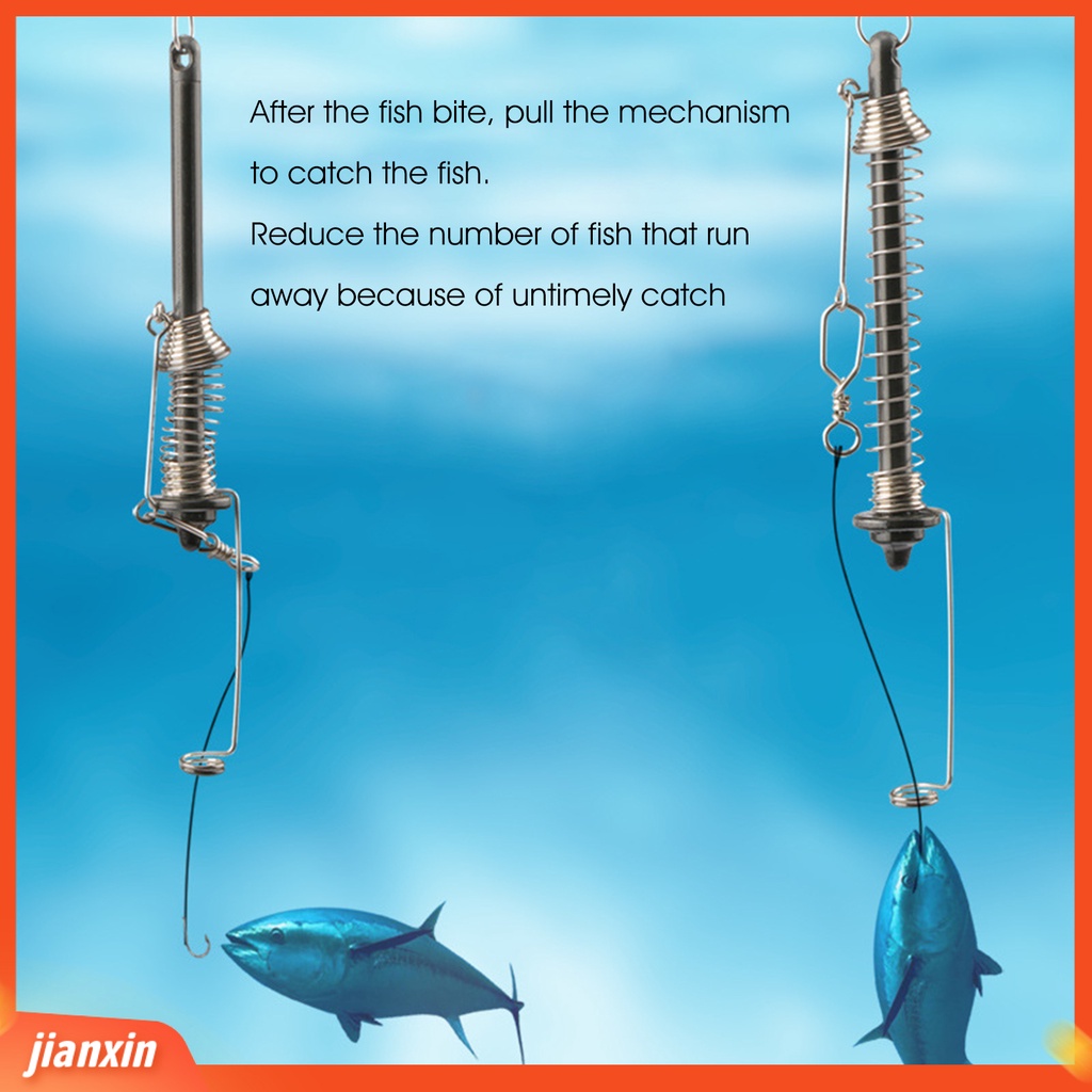 (In Stock) Otomatis Memancing Kait Elastisitas Tinggi Kecepatan Penuh Stainless Steel Musim Semi Fishhook Luar Memancing Umpan Menangkap Kait Alat Pancing