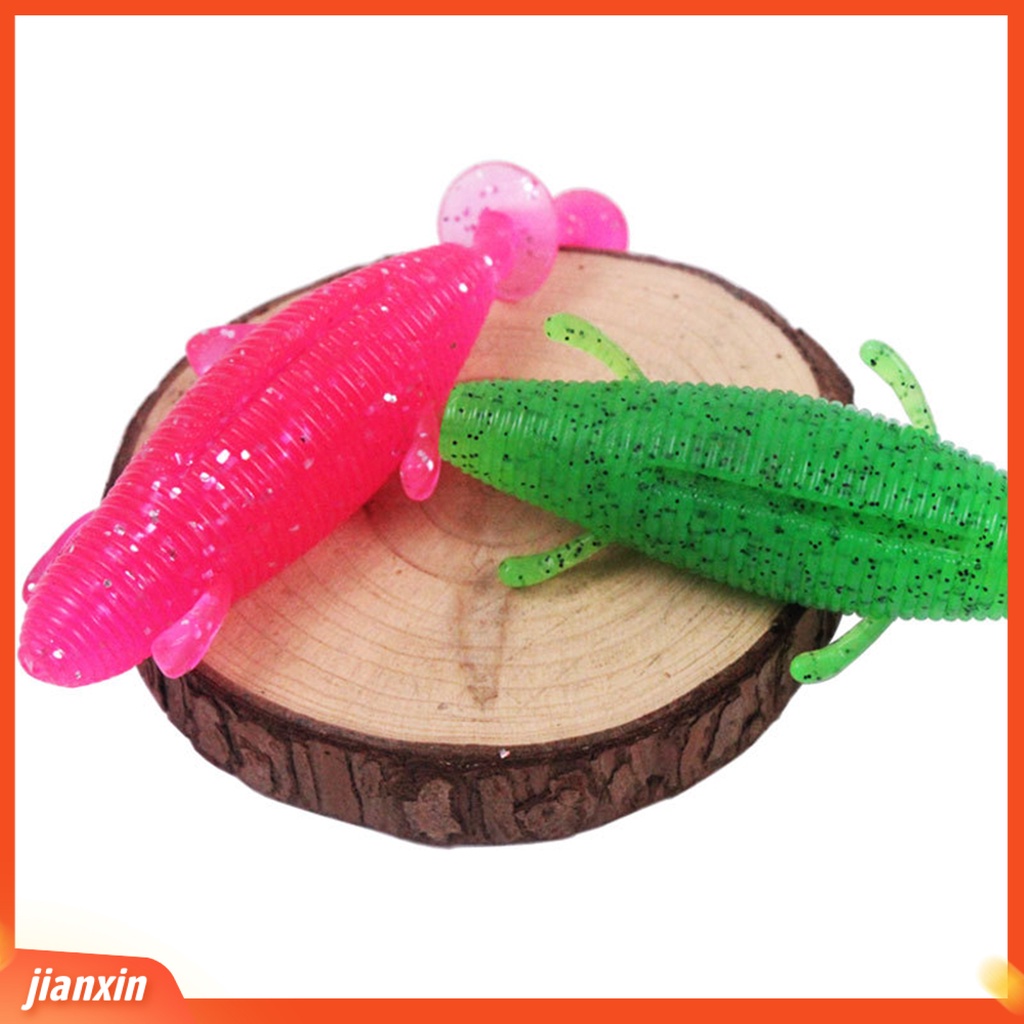 (In Stock) 4Pcs 15g Umpan Umpan Ikan Simulasi Tinggi Menggoda Elastis Bercahaya Bentuk Larva Hidup Lembut Palsu Lure Fishing Tackle