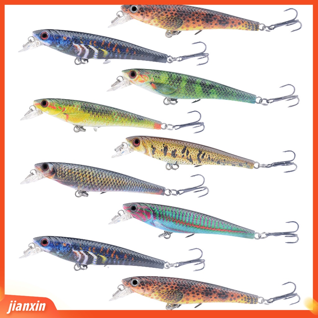 (In Stock) 6.7cm /4g Umpan Pancing Kait Tiga Karat Anti-Korosi Kekuatan Tinggi Tembakan Panjang 3D Fisheyes Umpan Palsu Untuk Outdoor