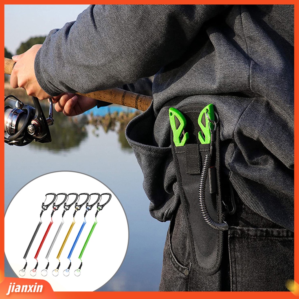 (In Stock) Tarik Kawat Dikunci Elastisitas Yang Baik Fleksibel Metal Carabiner Reusable Anti-lost Portable Serbaguna Memancing Missed Rope Fishing Gear