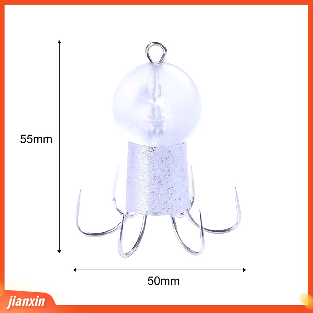 (In Stock) 6Pcs 62g Squid Hooks Portable Ultrasharp Metal Anti-Korosi 8cakar Gurita Memancing Kait Keras Palsu Umpan Untuk Memancing