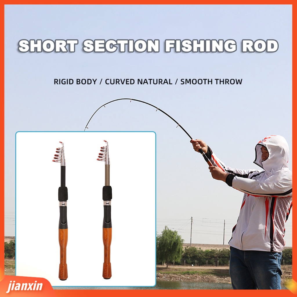 (In Stock) Tiang Pancing Mudah Digunakan Combo Joran Teleskopik Bagian Pendek Bertulang Kompak Untuk Outdoor
