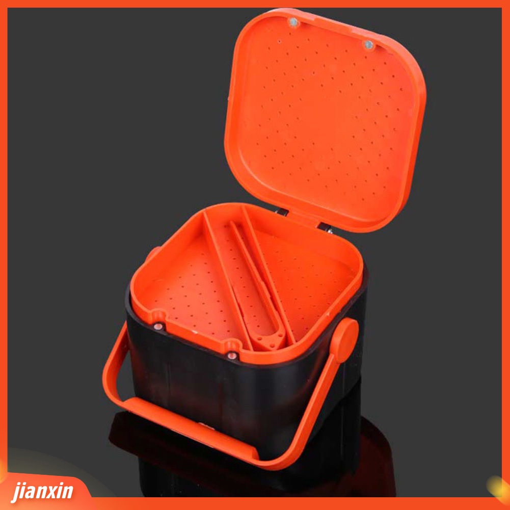 (In Stock) Kotak Case Penyimpanan Umpan Cacing Tanah Maggot Umpan Pancing Portabel Dengan Lanyard