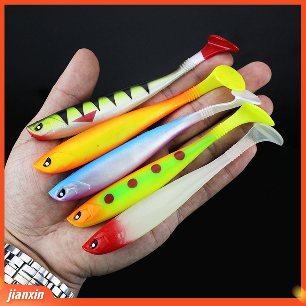 (In Stock) 12 cm 10g Simulasi Ikan T-Bentuk Ekor Umpan Memancing Luar Ruangan Soft Lure Tackle Tool