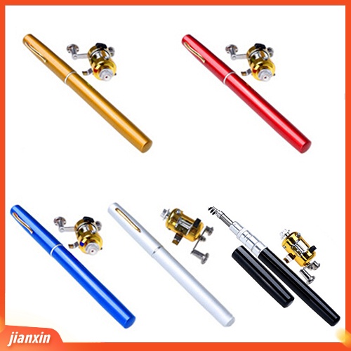 (In Stock) Mini Portable Bentuk Pulpen Ikan Spinning Pole Aluminium Alloy Telescopic Pancing