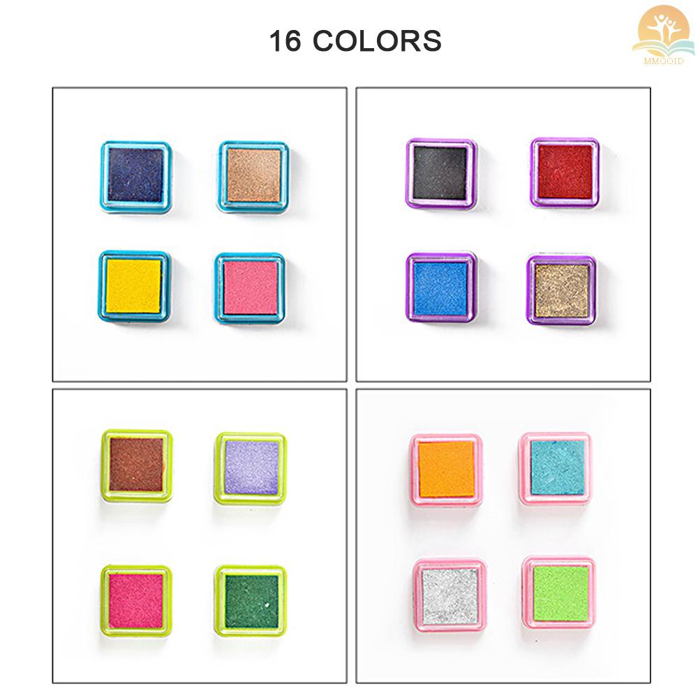 In Stock 16warna Rainbow Ink Pad Finger Paint Cute Ink Pad Untuk Stempel Karet Segel DIY Scrapbooking Kertas Jurnal Dekorasi Pembuatan Kartu Hadiah