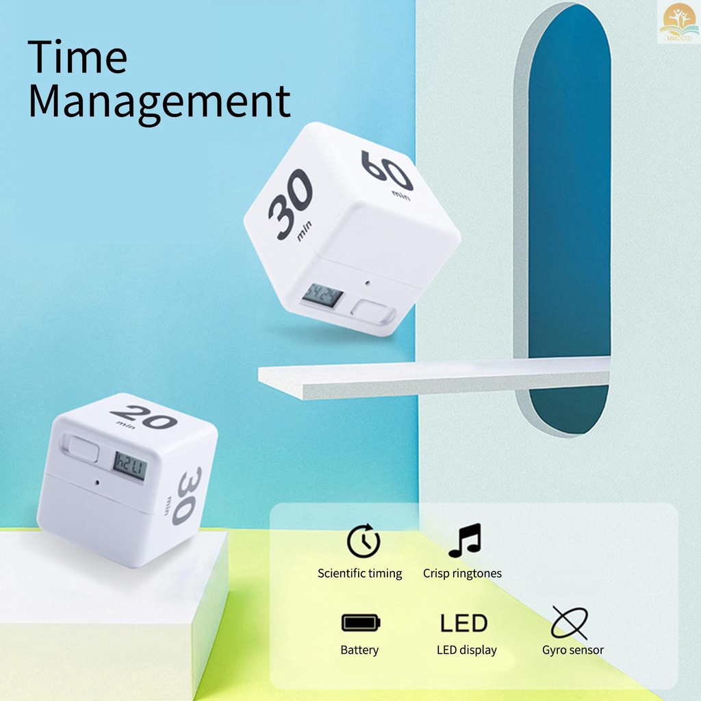 In Stock Cubic Timer Manajemen Waktu Siswa Belajar Timer LED Display Operasi Sederhana15 /20 /30 /60 Menit Pengingat Hitung Mundur Untuk Latihan Belajar Memasak Kantor Hijau
