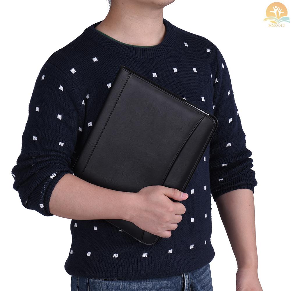 In Stock Multifungsi Bisnis Portfolio Padfolio Folder Dokumen Case Organizer A4 Kulit PU Dengan Holder Kartu Nama Memo Note Pad