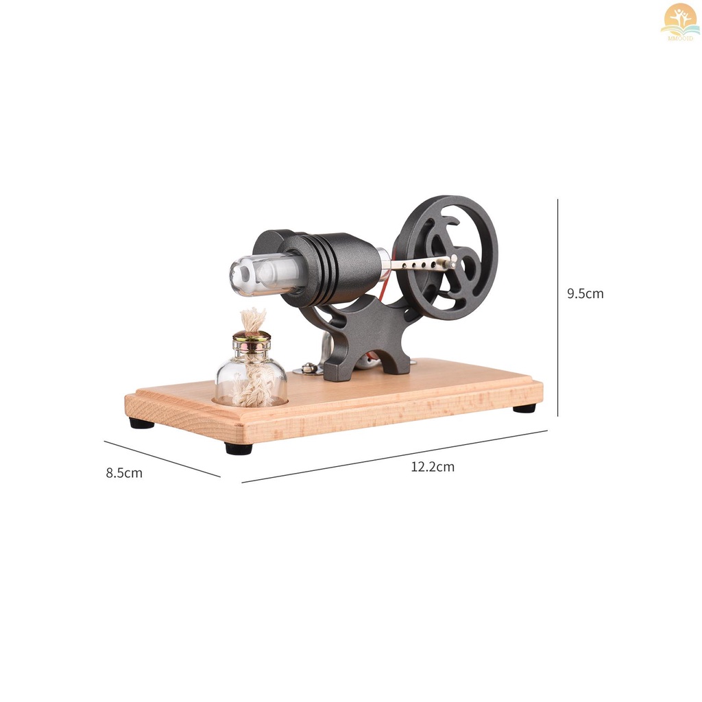 In Stock Mesin Stirling Udara Panas Generator Listrik Model Motor Dengan Lampu LED Desain Roda Gila Dolar Percobaan Sains Dengan Dasar Kayu DIY Edukasi Mainan Untuk Guru Dewasa Ki