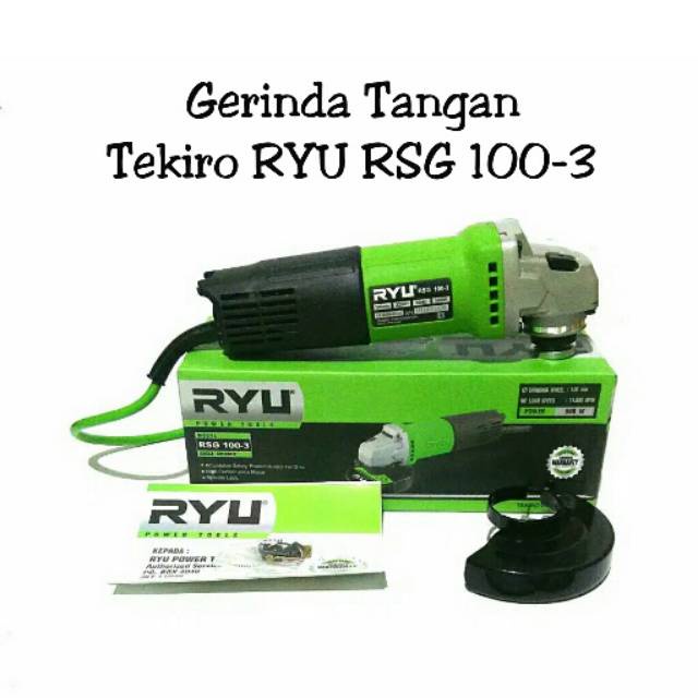 ORIGINAL!!! Mesin Gerinda Ryu RSG 100-3 Gerinda Tangan 4&quot; Ryu Bonus Batu Gerinda Potong 2pcs Originial Gerinda Tanga Mailtank KUSUKA Ryu Tekiro