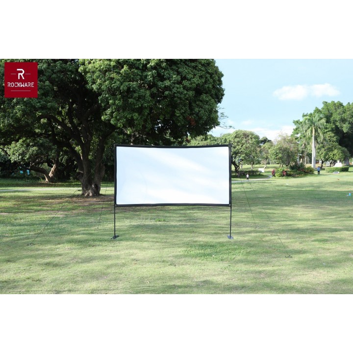 ROCKWARE Stand Projector Screen 120-inch Layar Proyektor Polyester