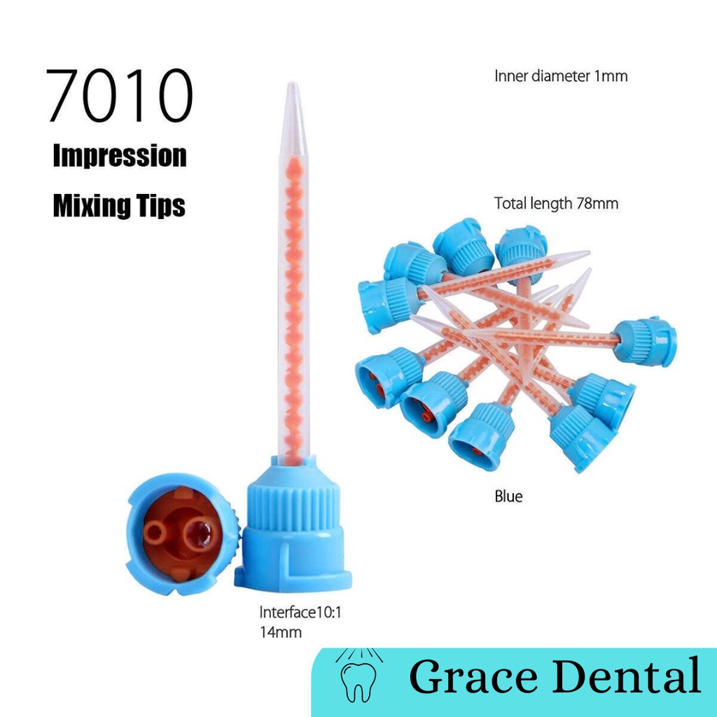 7010 Mixing Tip Blue Dental 10:1 Mixing Tip Biru Gigi Temporary Crown