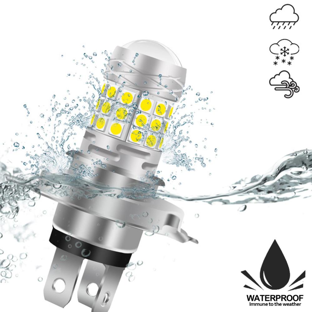 Openmall H4 /BA20D/H6 /P15DLED Lampu Depan Motor 42SMD LED Lamp Moto High/Low Beam Bulbs Lamp Lampu Kabut 12V Putih E6F9