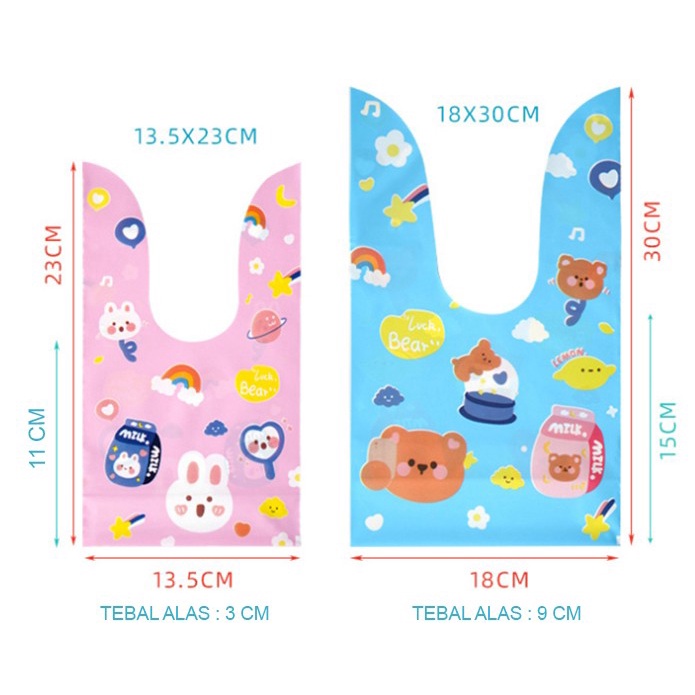 

HX170 50 pcs 18x30 Plastik Kelinci Souvenir Hadiah Snack Goodie Bag - Motif A